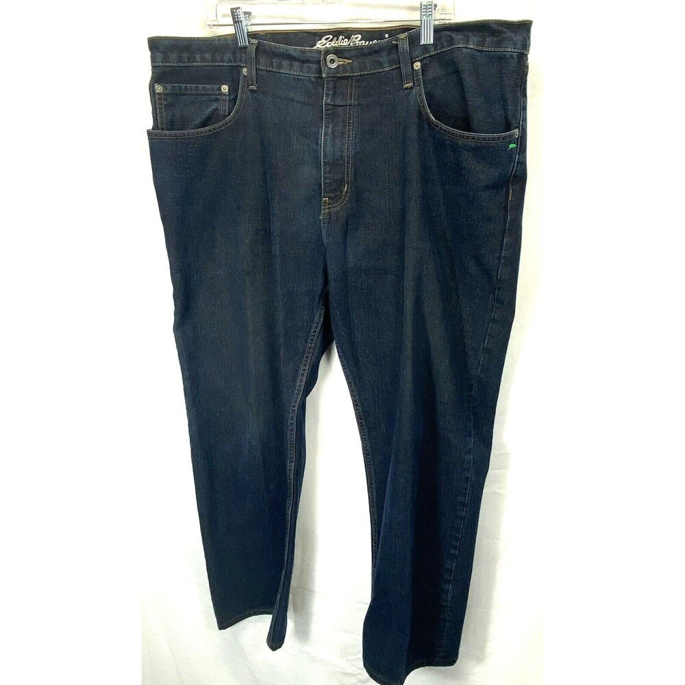 Eddie Bauer Mens Sz 40x30 Blue Relaxed Fit Straight Leg Dark Jean (Actual 42x28)